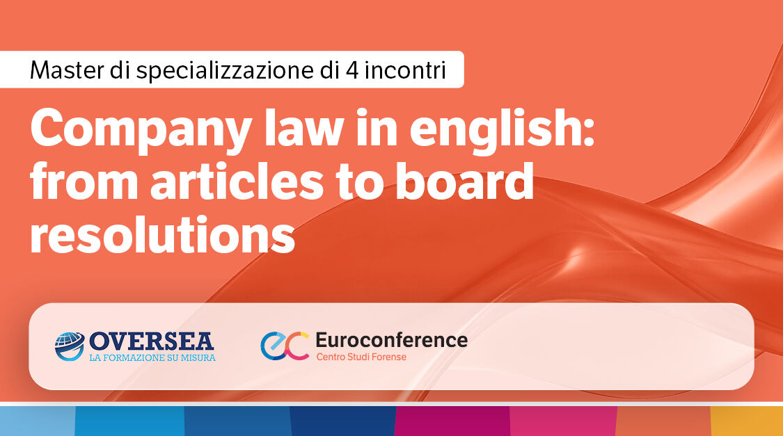 Immagine Company law in english: from articles to board resolutions | Euroconference